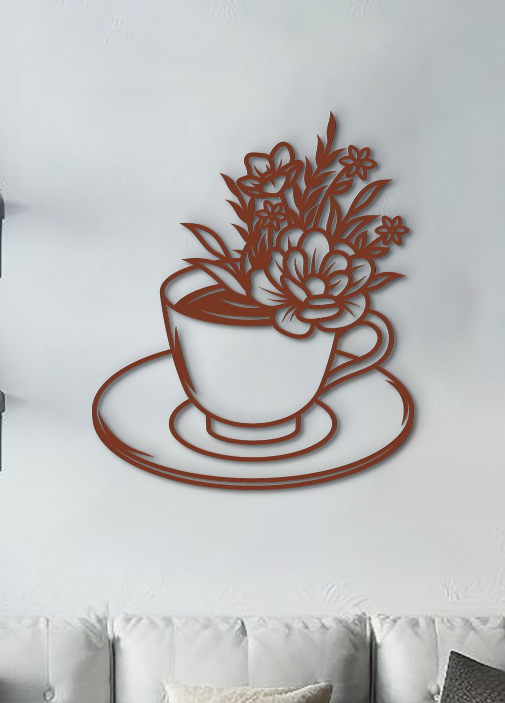 Сучасна картина на кухню, декор в кімнату "Квіткова кава", оригінальний подарунок 35х43 см Woodyard (292013873)