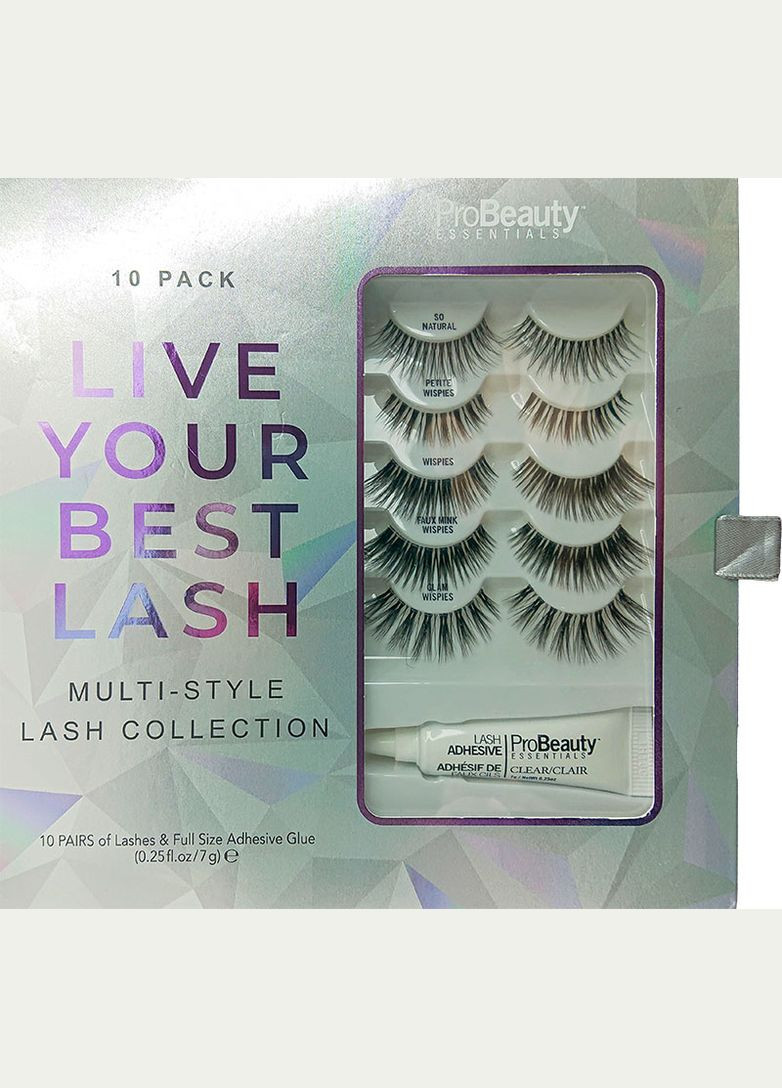 Набір накладних вій PRO BEAUTY MULTI-STYLE LASH COLLECTION (10 пар) Pro Beauty Essentials (346241727)