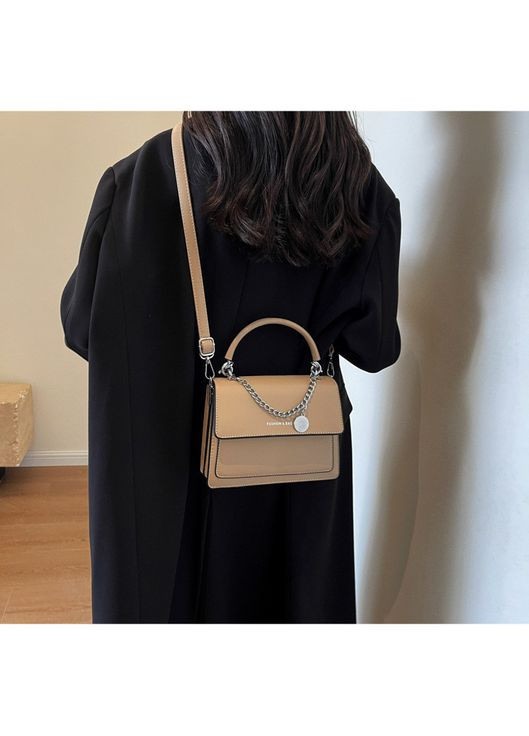 Жіноча класична сумка 2066/2088 крос-боді на ремінці через плече бежева No Brand (313235512)