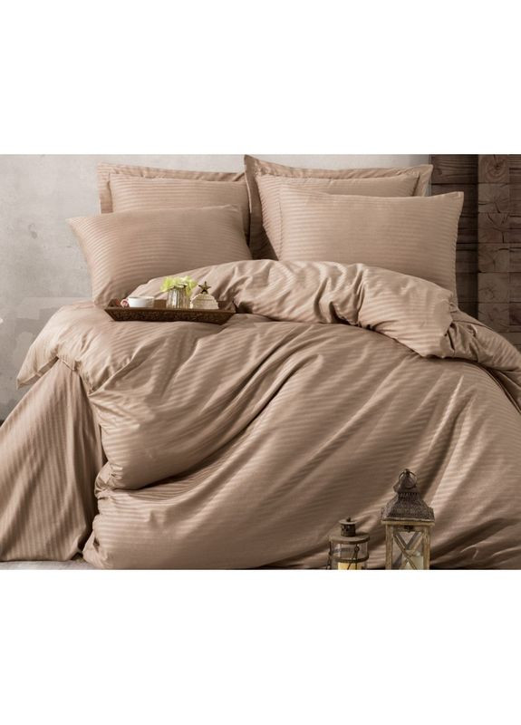 Постельное белье CAPPUCCINO Elite Сатин страйп Евро на резинке MERISET (278255212)