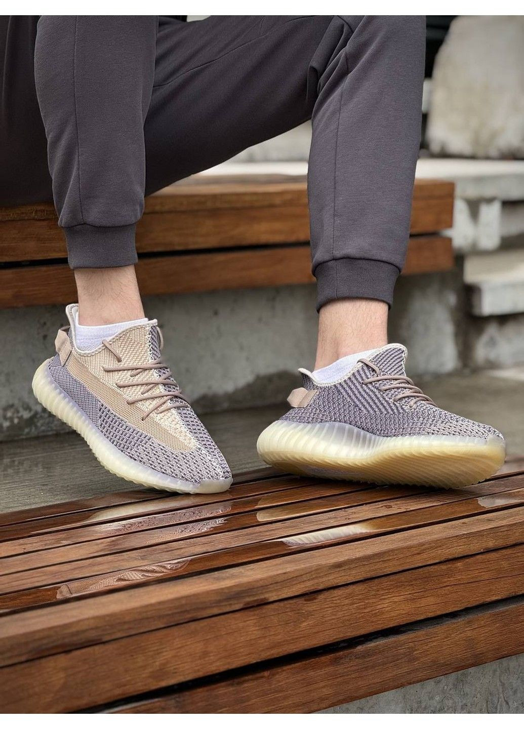 Фіолетові Осінні кросівки чоловічі yeezy boost 350 Stilli