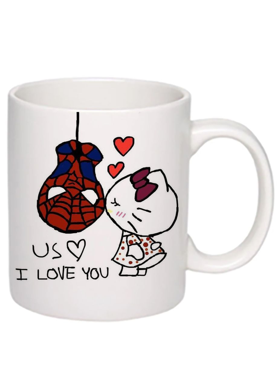 Чашка з принтом “Us, I love you” 330мл (колір білий) (17724) No Brand (312488491)