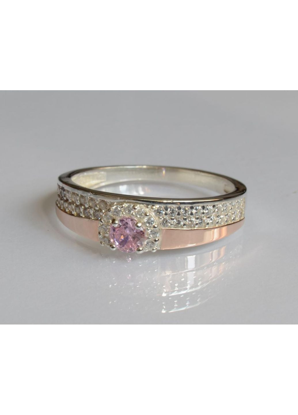 Срібна каблучка з золотими вставками Silver Style (367112529)