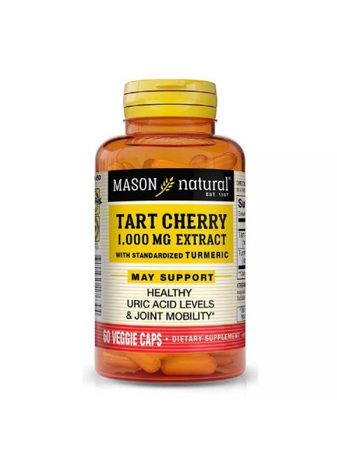 Tart Cherry 1000 mg Extract With Turmeric 60 Veg Caps Mason Natural (288050735)