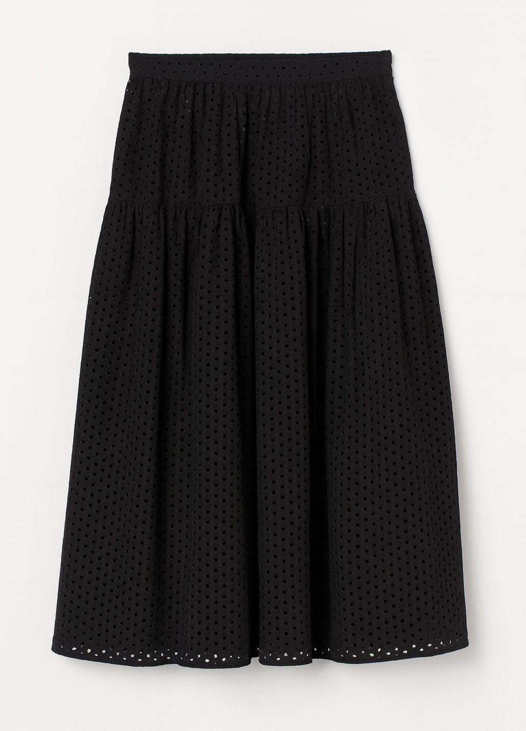 Черная кэжуал однотонная юбка макси из вискозы H&M