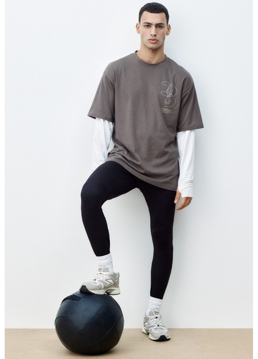 Чоловічі спортивні штани-легінси для бігу Dry move (58435) S Чорні H&M (338628765)