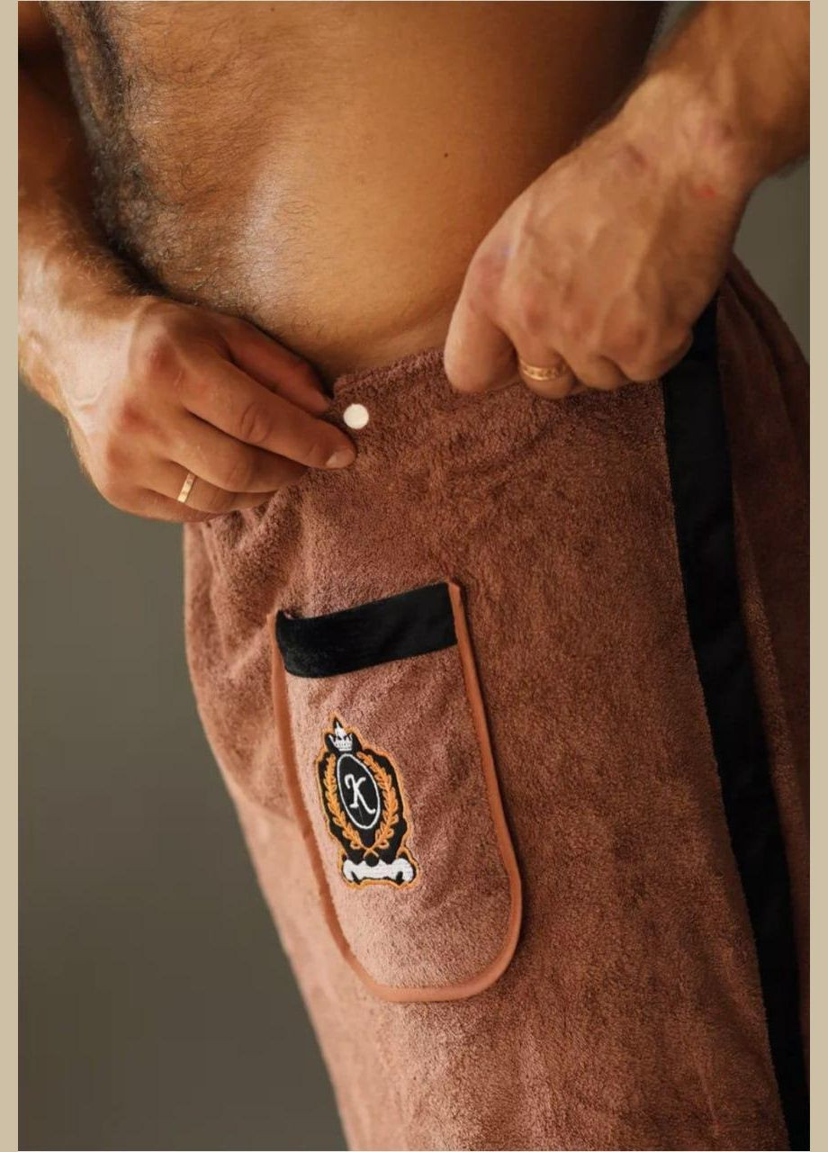 Комплект для лазні чоловічий 85х150 Коричневий (П4К-novo-m-sauna-010) No Brand коричневий