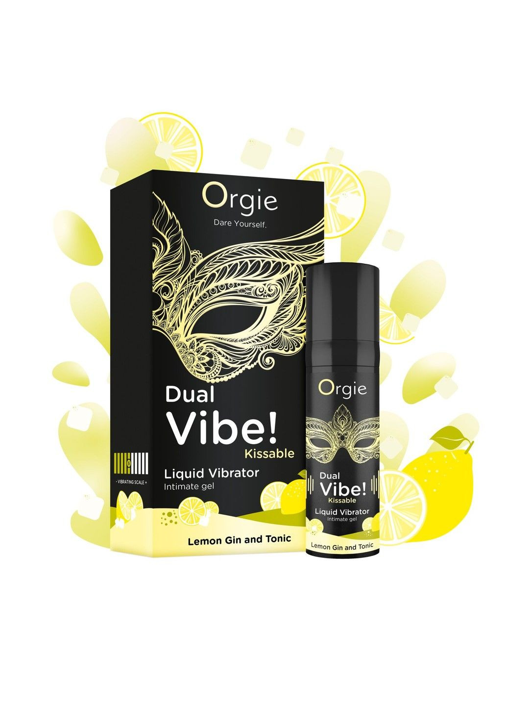 Рідкий вібратор Dual Vibe! Lemon Gin And Tonic Kissable Liquid Vibrator, 15 мл Orgie (345708428)