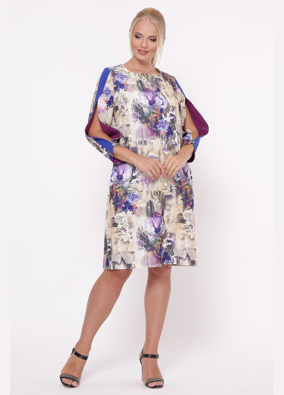 Комбінована ділова сукня ненсі акварель різні кольори 0226 Vlavi