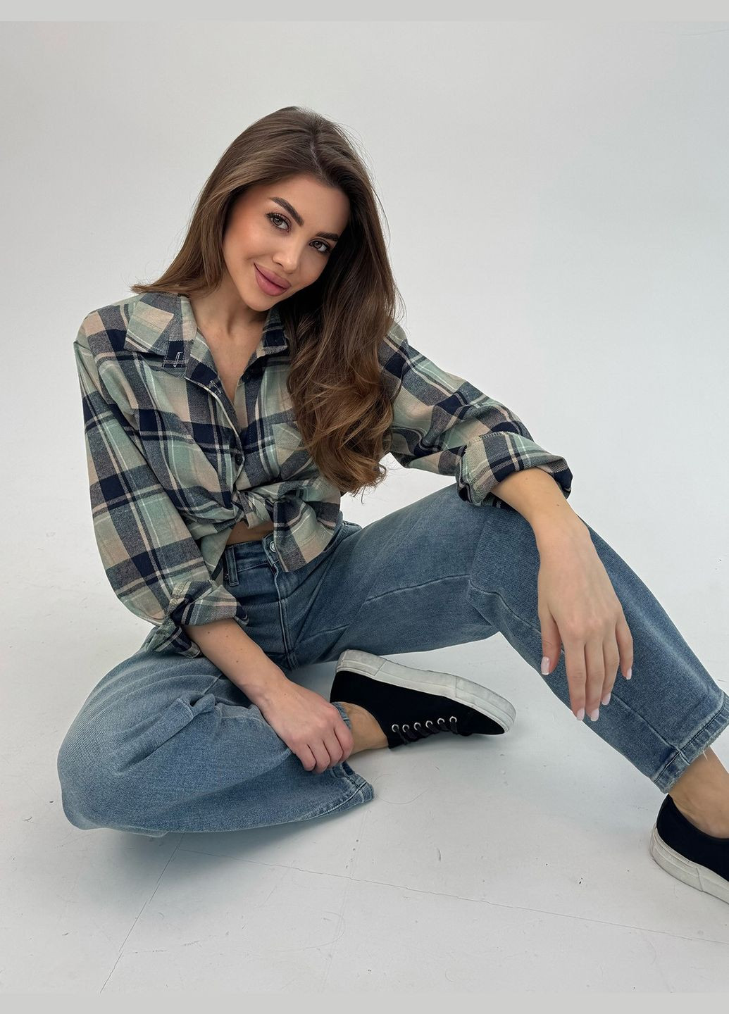 Трендові джинси баггі асиметричного крою No Brand - (328098321)