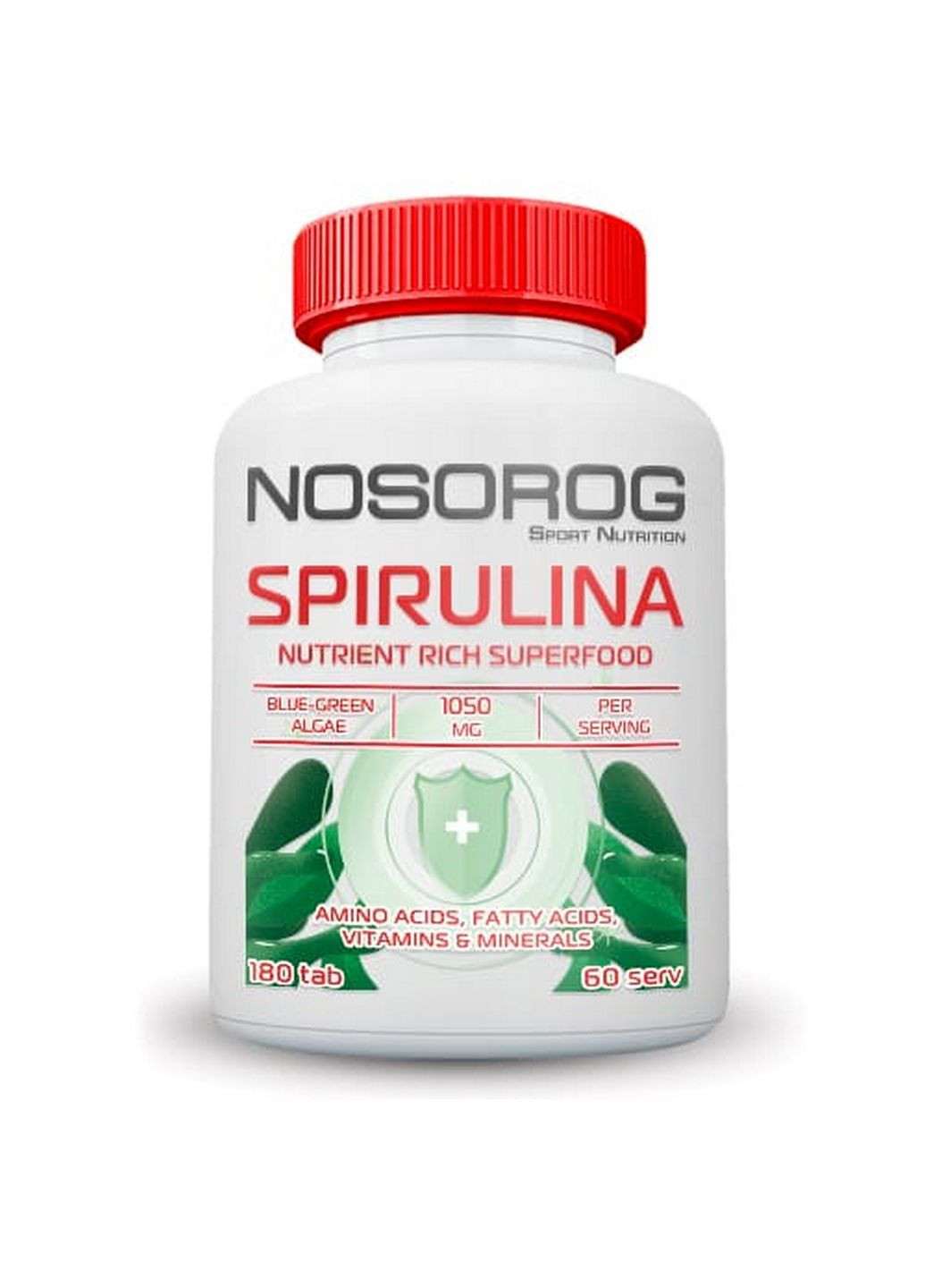 Натуральна добавка Spirulina, 180 таблеток Nosorog Nutrition (295899347)
