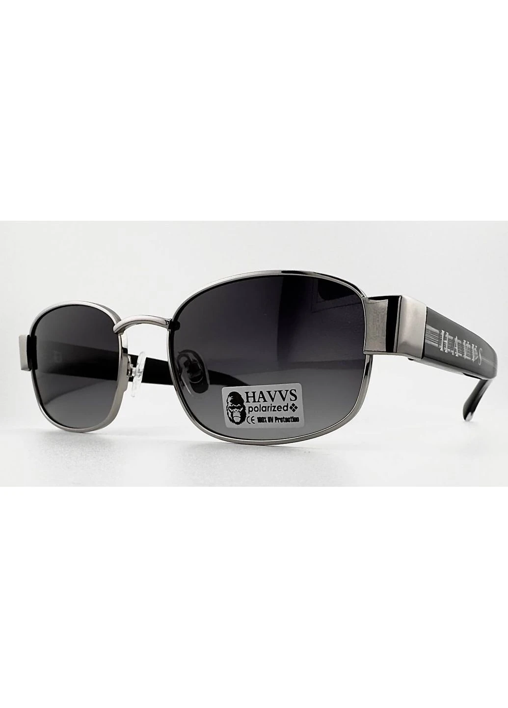Сонцезахисні Окуляри HV68106 B Polarized з Поляризацією, Чорні в Сріблястій Оправі Havvs (396295514)