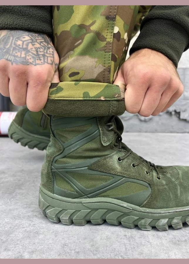 Тактичні штани Combat Мультикам софтшел на флісі, манжети на липучках No Brand (325820135)