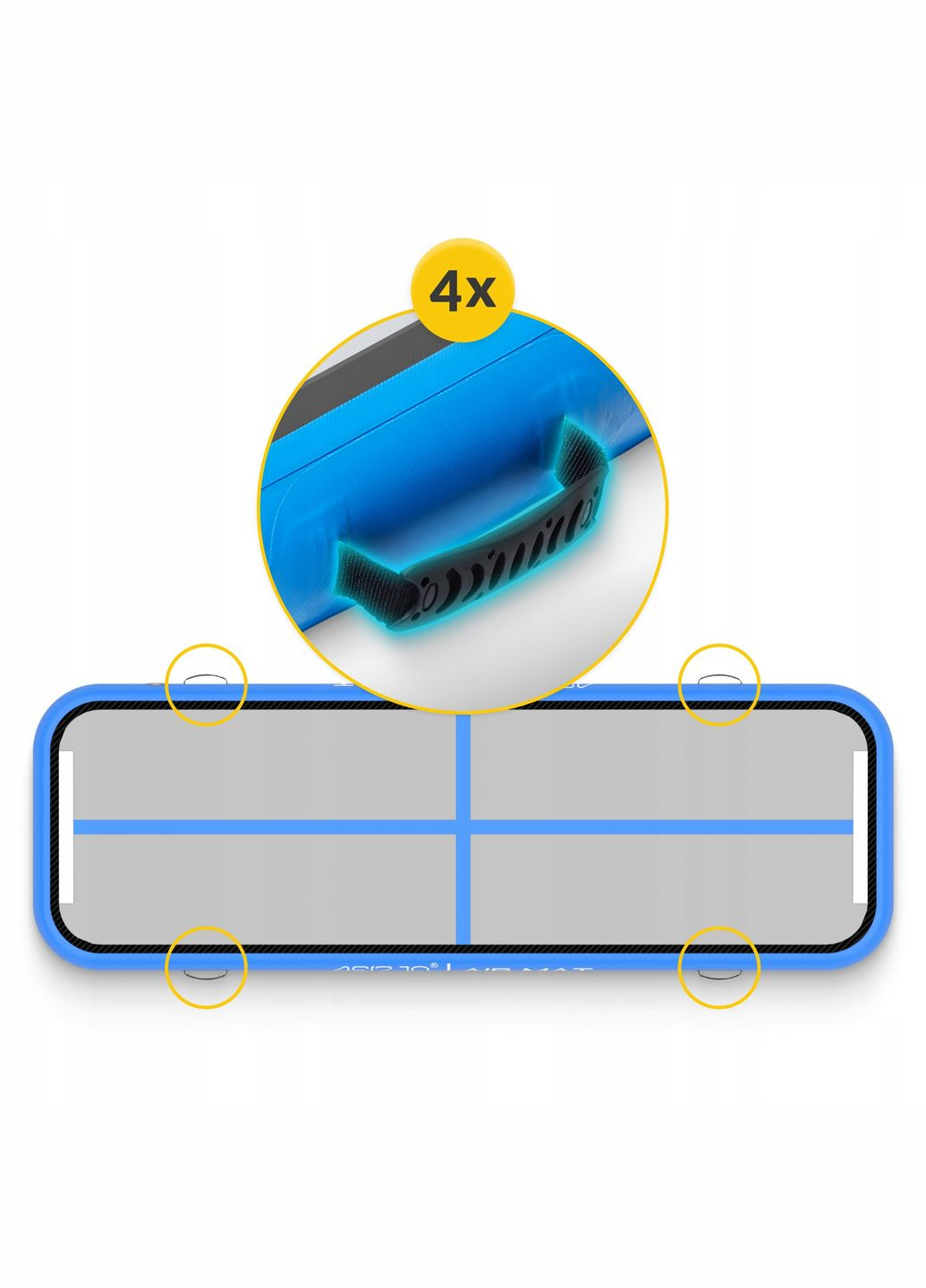 Мат надувной гимнастический Air Track Mat 300 x 100 x 15 cм White/Blue () 4FIZJO P-5907739311771 (342758138)