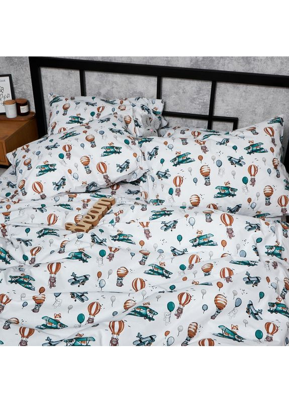 Комплект постільної білизни Бязь Gold Люкс «» Двоспальний 175х210 наволочки 2х50х70 (MS-820006166) Moon&Star Cloud Adventures (356115018)