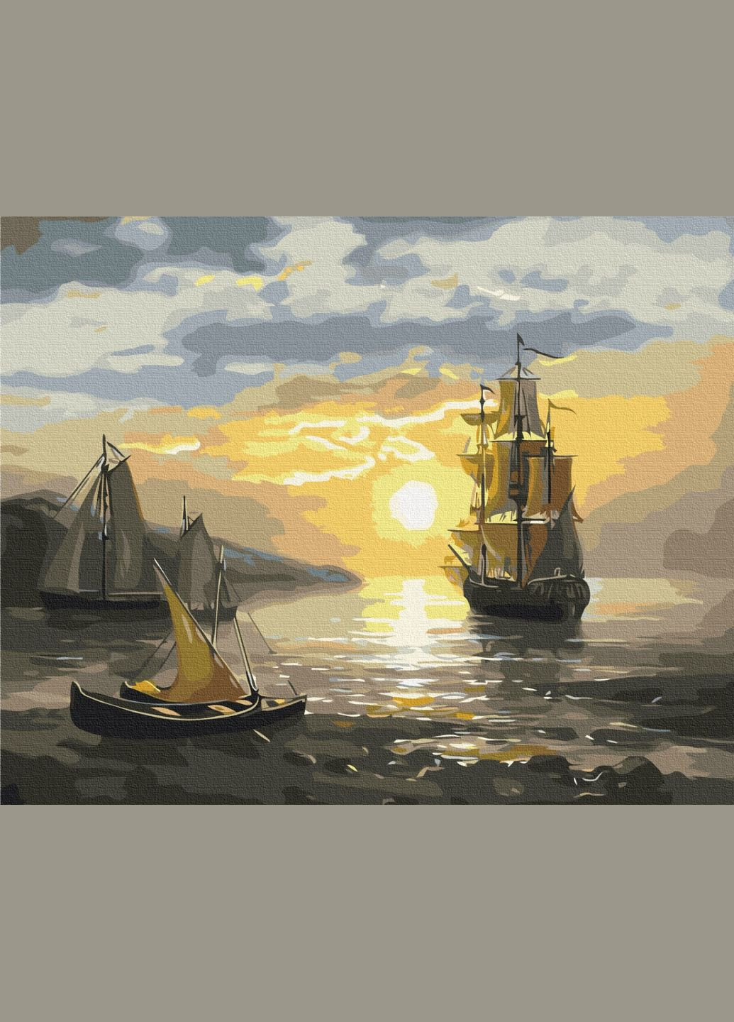 Картина по номерам "Парусник на закате" 40х50 см Brushme (364840307)