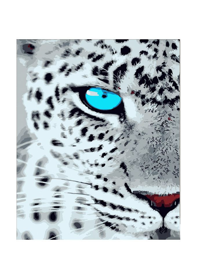 Картина по номерам ПРЕМИУМ Гепард с голубыми глазами размером см (HH018) Strateg (362435720)