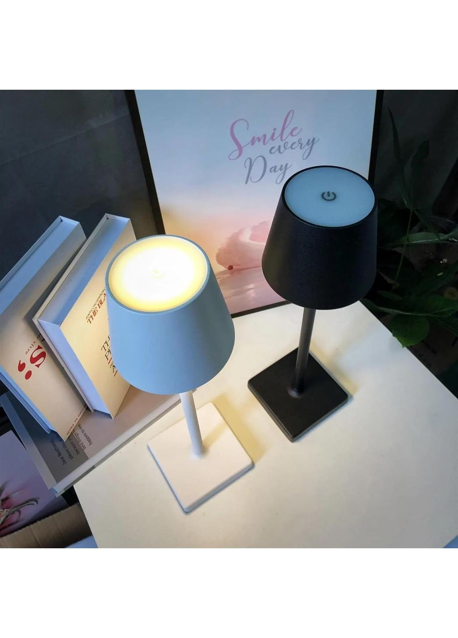Акумуляторна настільна лампа 3 кольори температури світильник у скандинавському стилі 5 Вт Біла No Brand (366303631)