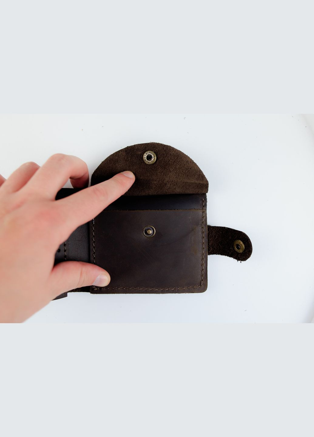 Гаманець чоловічий із натуральної шкіри з тисненням під крокодила коричневий SKILL (296487245)