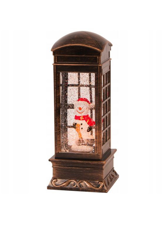 Різдвяна інсталяція "Телефона будка з сніговиком" 26см No Brand (363320239)