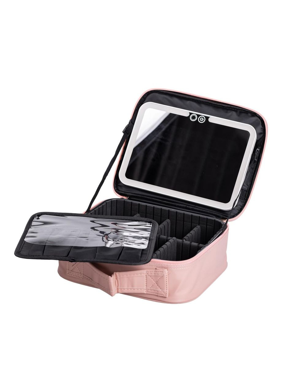 Органайзер косметичка з еко шкіри з дзеркалом та підсвічуванням 26×22×9 см HP-10-2AP Yiwu (325922726)