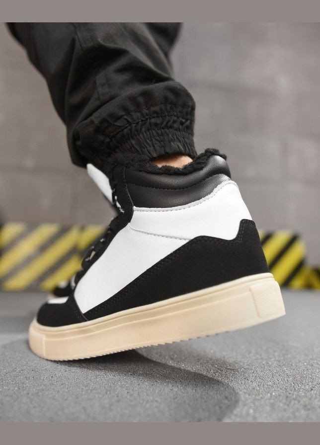 Черно-белые зимние мужские зимние кроссовки noka gore-tex черные с серым No Brand