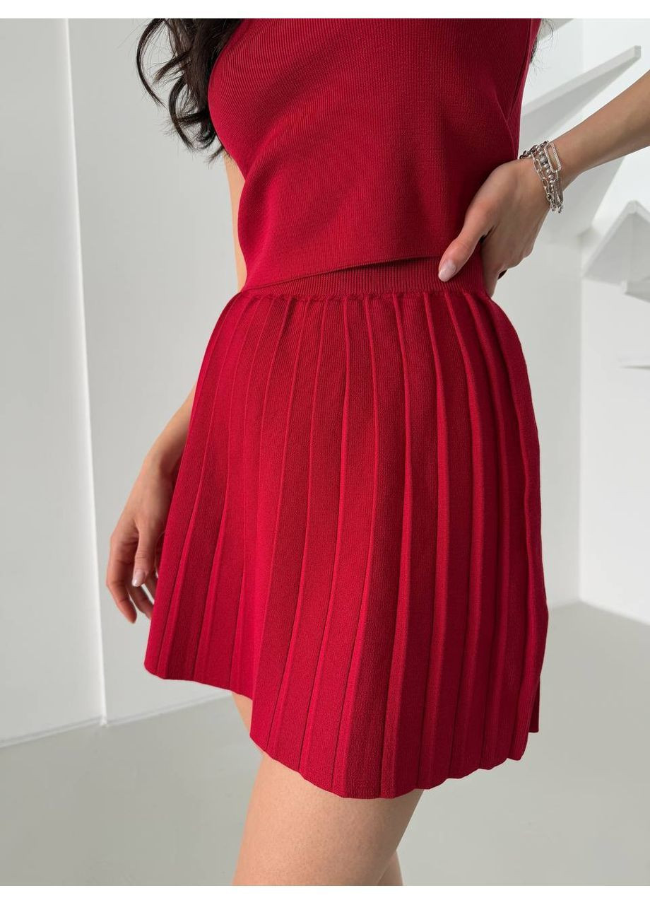 В'язаний костюм укорочений топ і спідничка No Brand Б1466-104/1 (365815462)