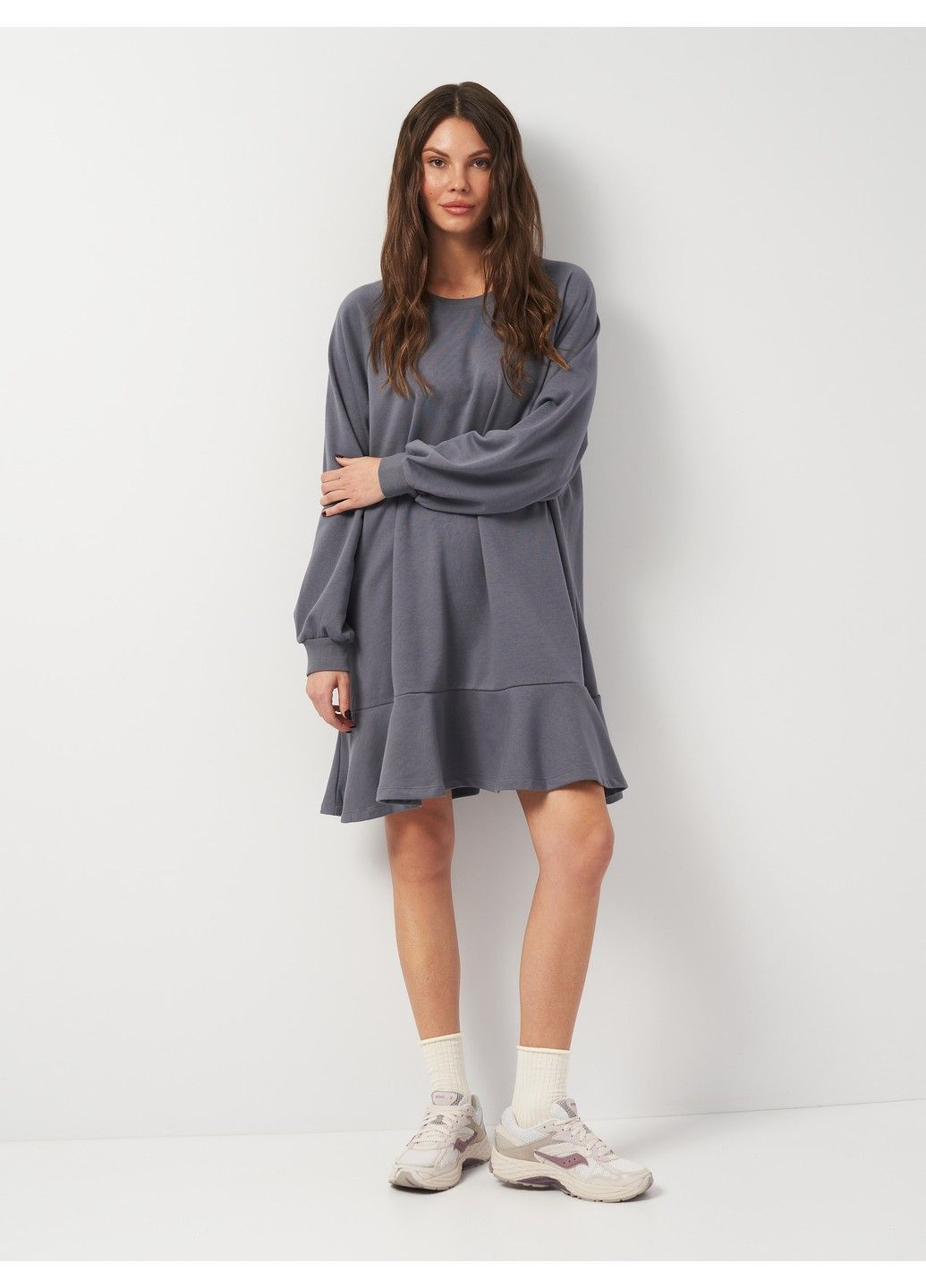 Сіра кежуал сукня H&M однотонна