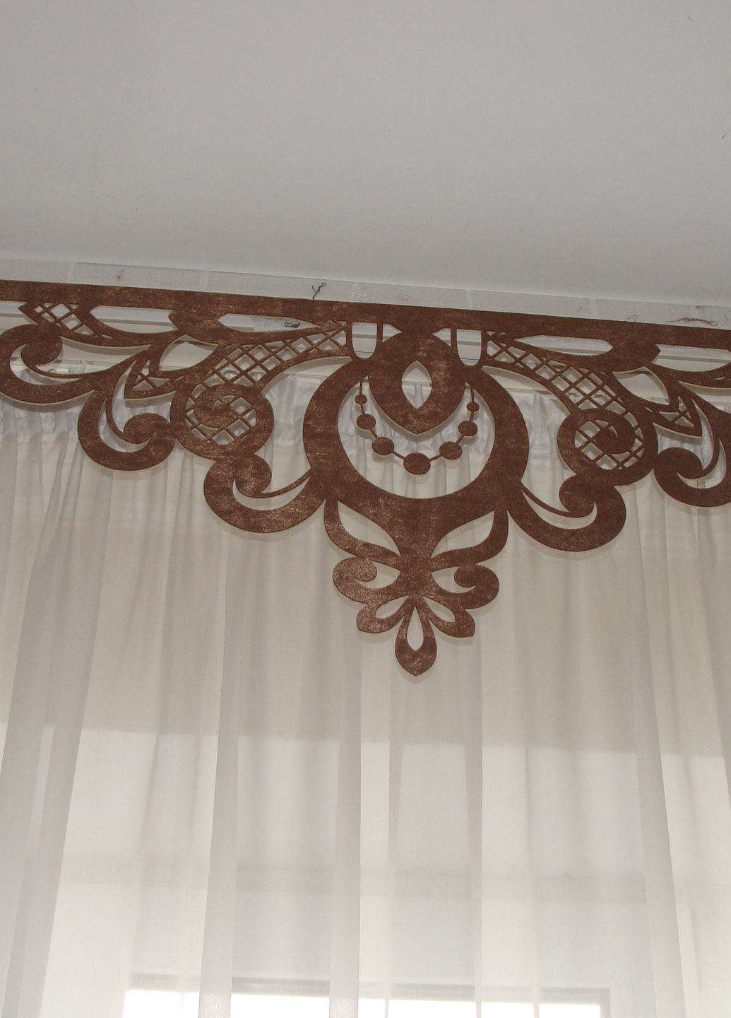 Ажурный ламбрекен Ажур 2м Шоколадный (140_2л) Firanka Lace (356892978)