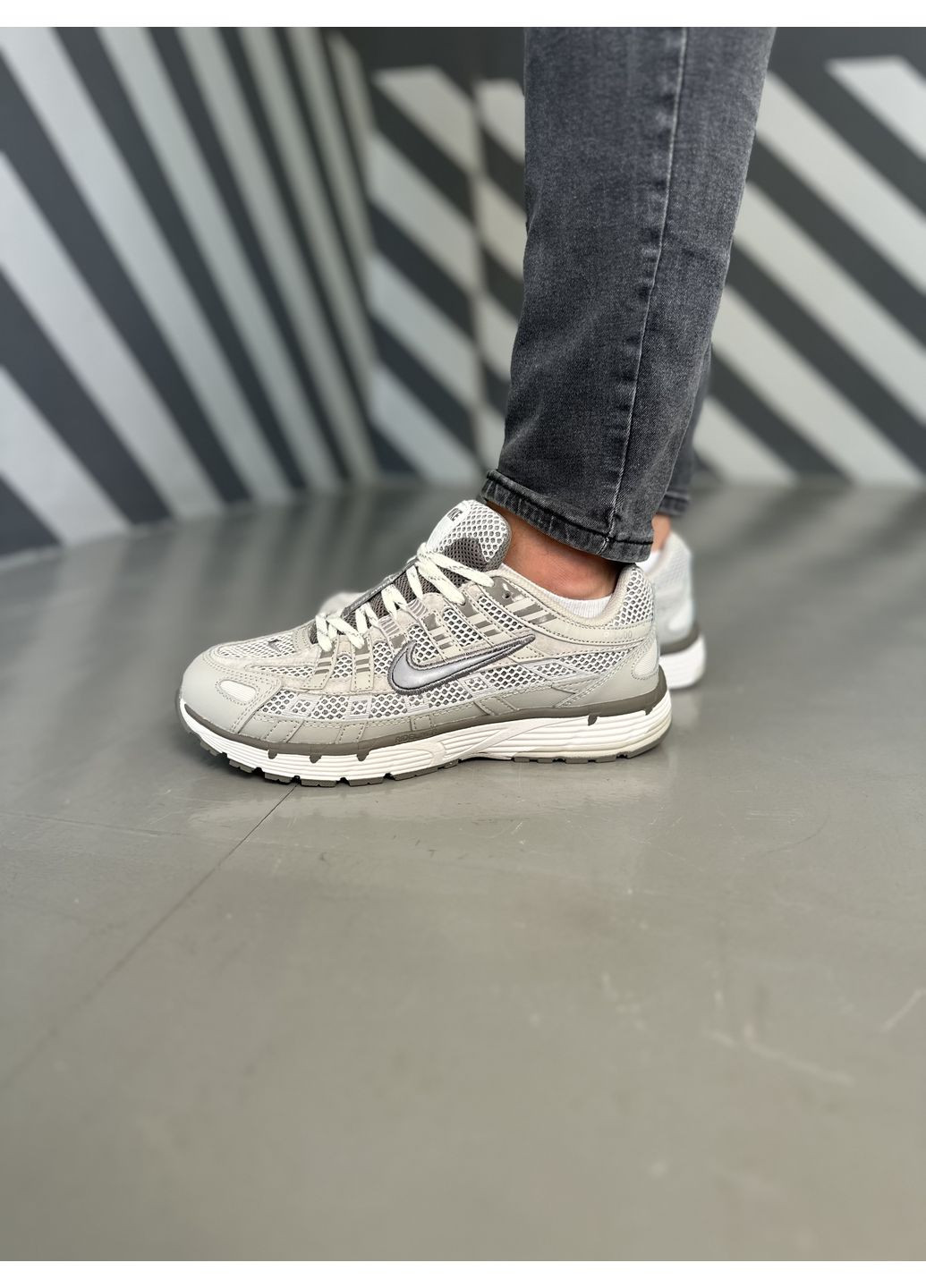 Білі літні кросівки nike p-6000 grey white найк п-6000 No Brand
