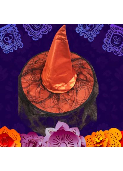 Шапка відьми з вуаллю Хелловін one size червоно-чорний Jannet Капелюх (360920686)
