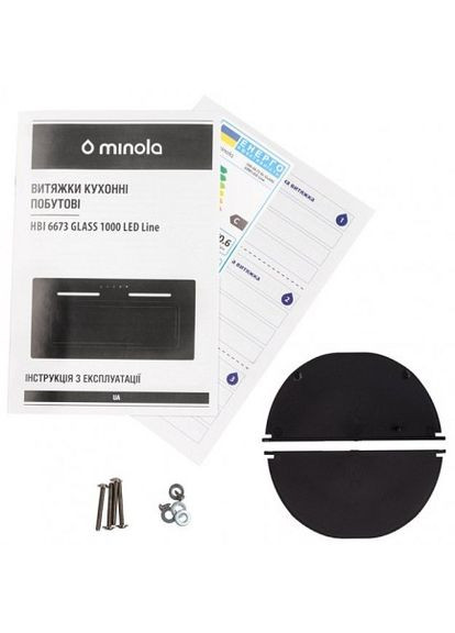 Вытяжка HBI 6673 BL GLASS 1000 LED Line встроена MINOLA (357437463)