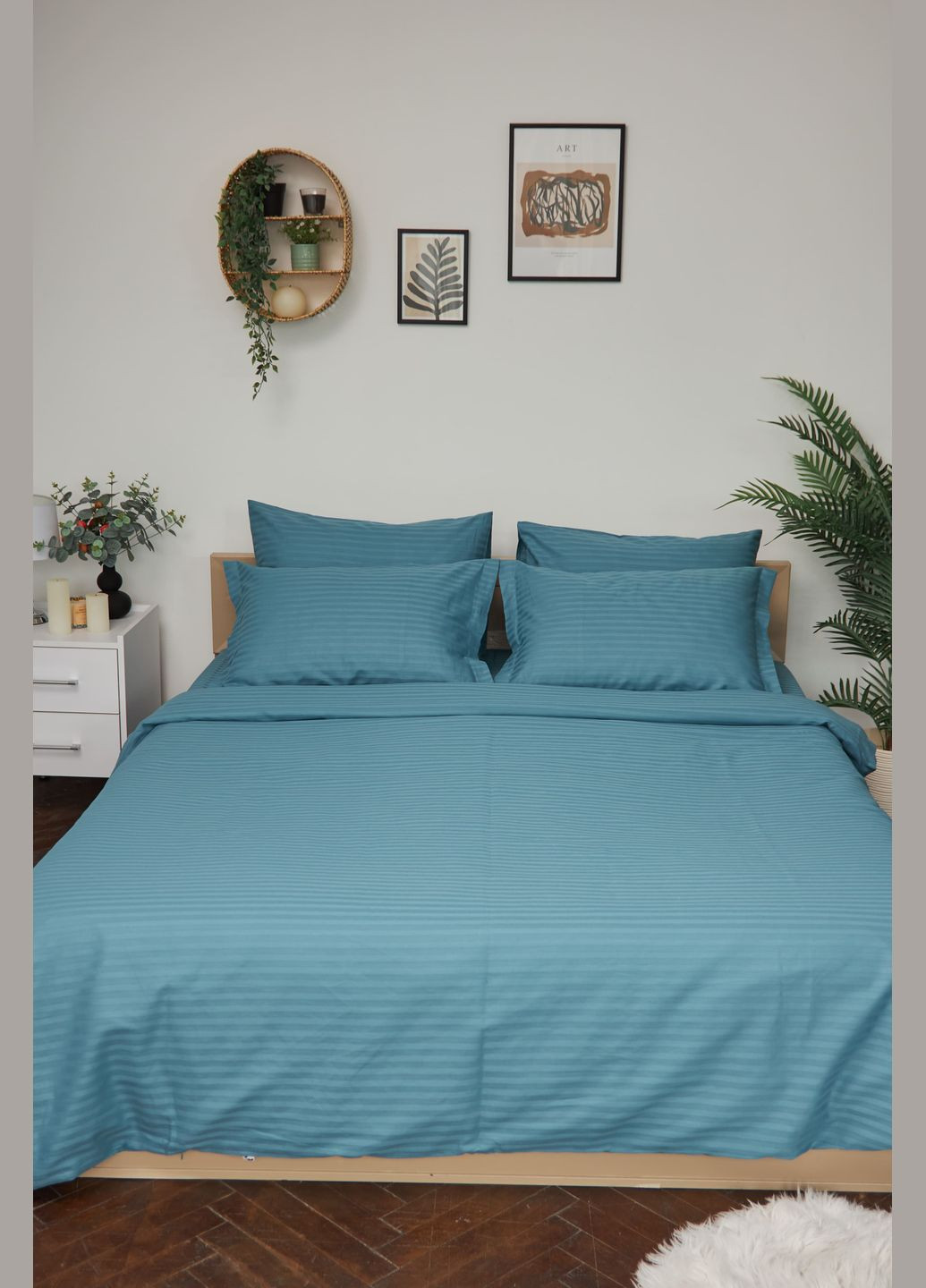 Комплект постельного белья Детский 110х140 наволочки 2х50х70 Stripe Green Satin Stripe (MS-830000183) Moon&Star StripeGreen (293173218)