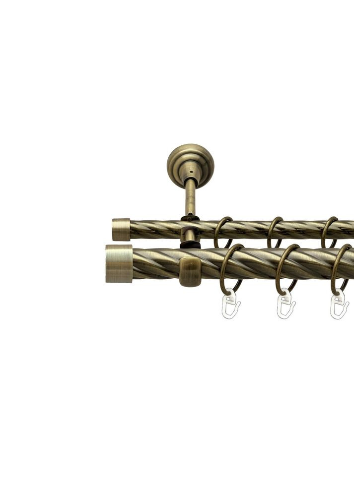 Карниз Заглушка металевий дворядний відкритий скручена труба Антик 25\16 мм 240 см (00-00025746) ORVIT (300844667)