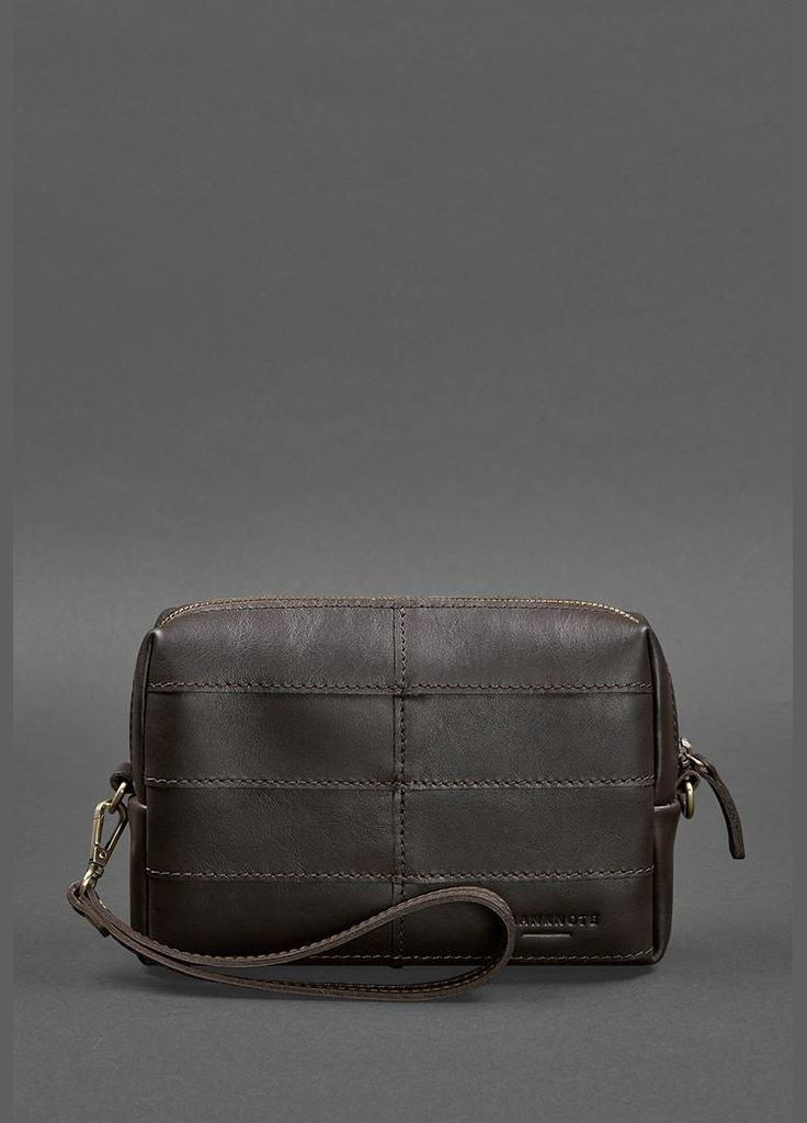 Кожаная косметичка-несессер 3.1 Темно-коричневый краст (A-027197) BlankNote (329743075)