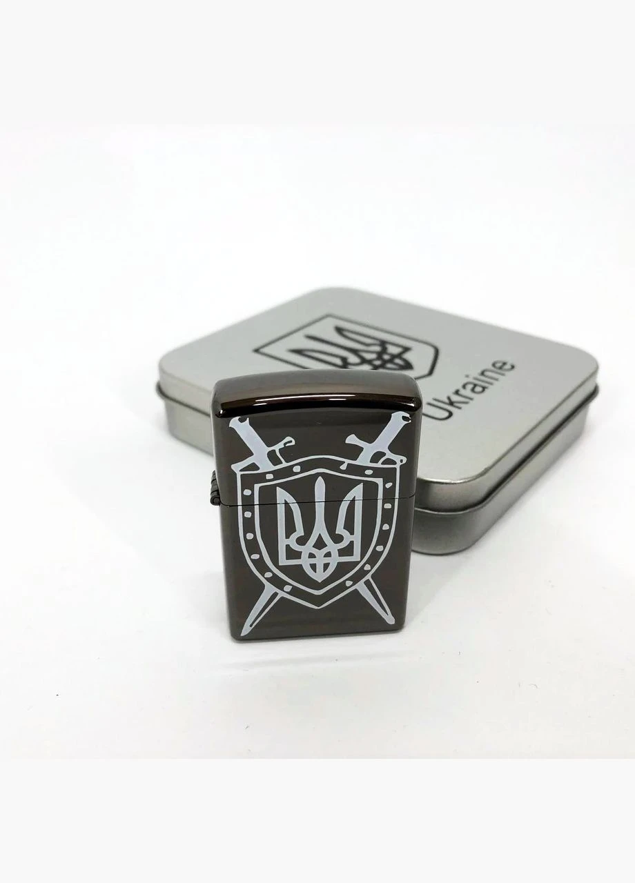Дуговая электроимпульсная USB зажигалка Украина металлическая коробка HL-446. Цвет: No Brand (381040080)