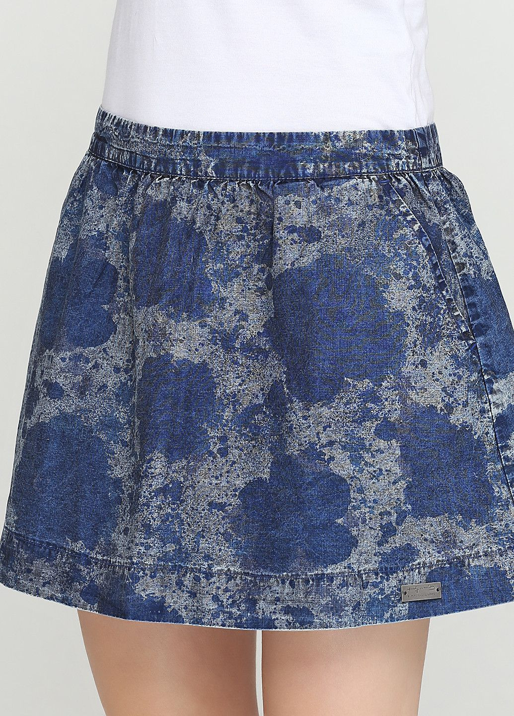 Синяя повседневная с абстрактным узором юбка синий Andy Warhol