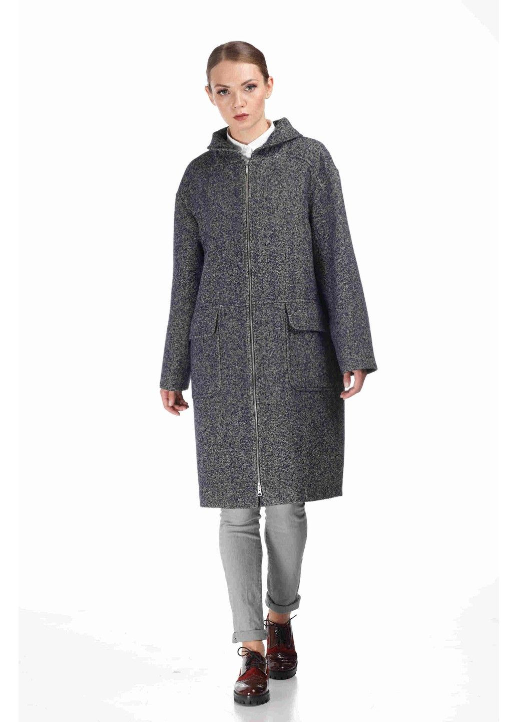 Сіре демісезонне Пальто Аллегра сіре Origa