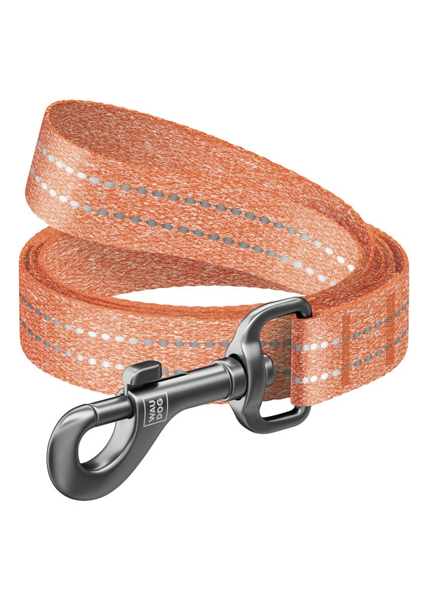 Повідець для собак з відновленої бавовни Re-cotton світловідбивний S Ш 15 мм Д 500 см Жовтогарячий WAUDOG (322125170)