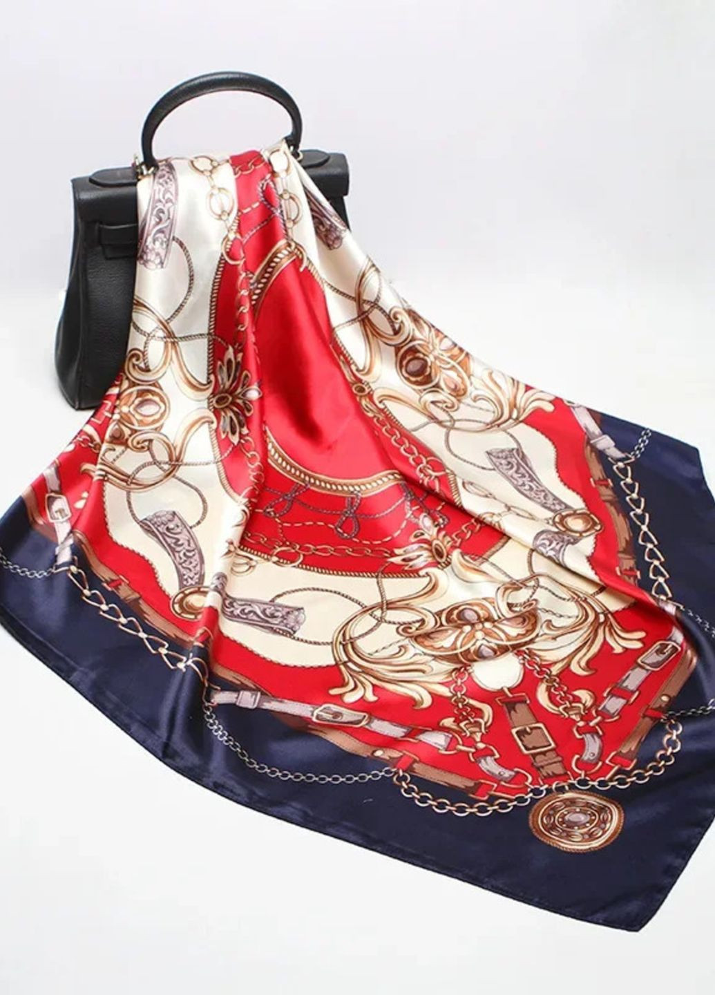 Шелковый платок Абстракция с цепочками Mosi (302659756)