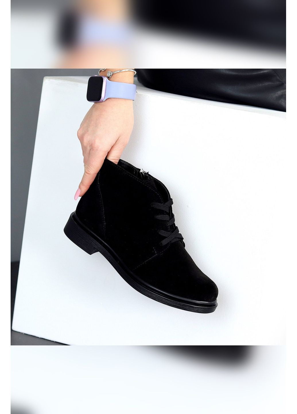 Осенние натуральные женские ботинки No Brand из натуральной замши