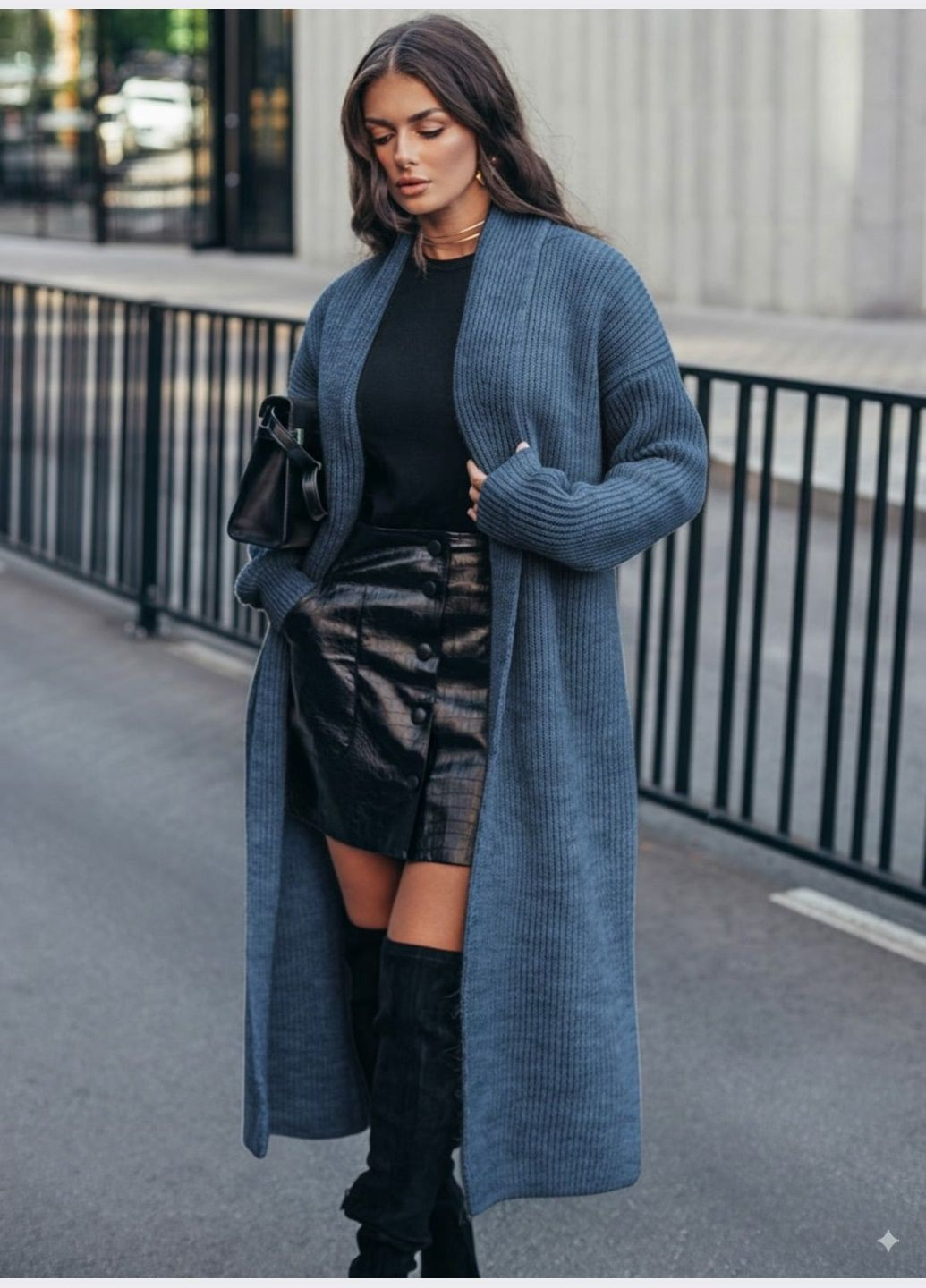 Синий демисезонный кардиган Dressa