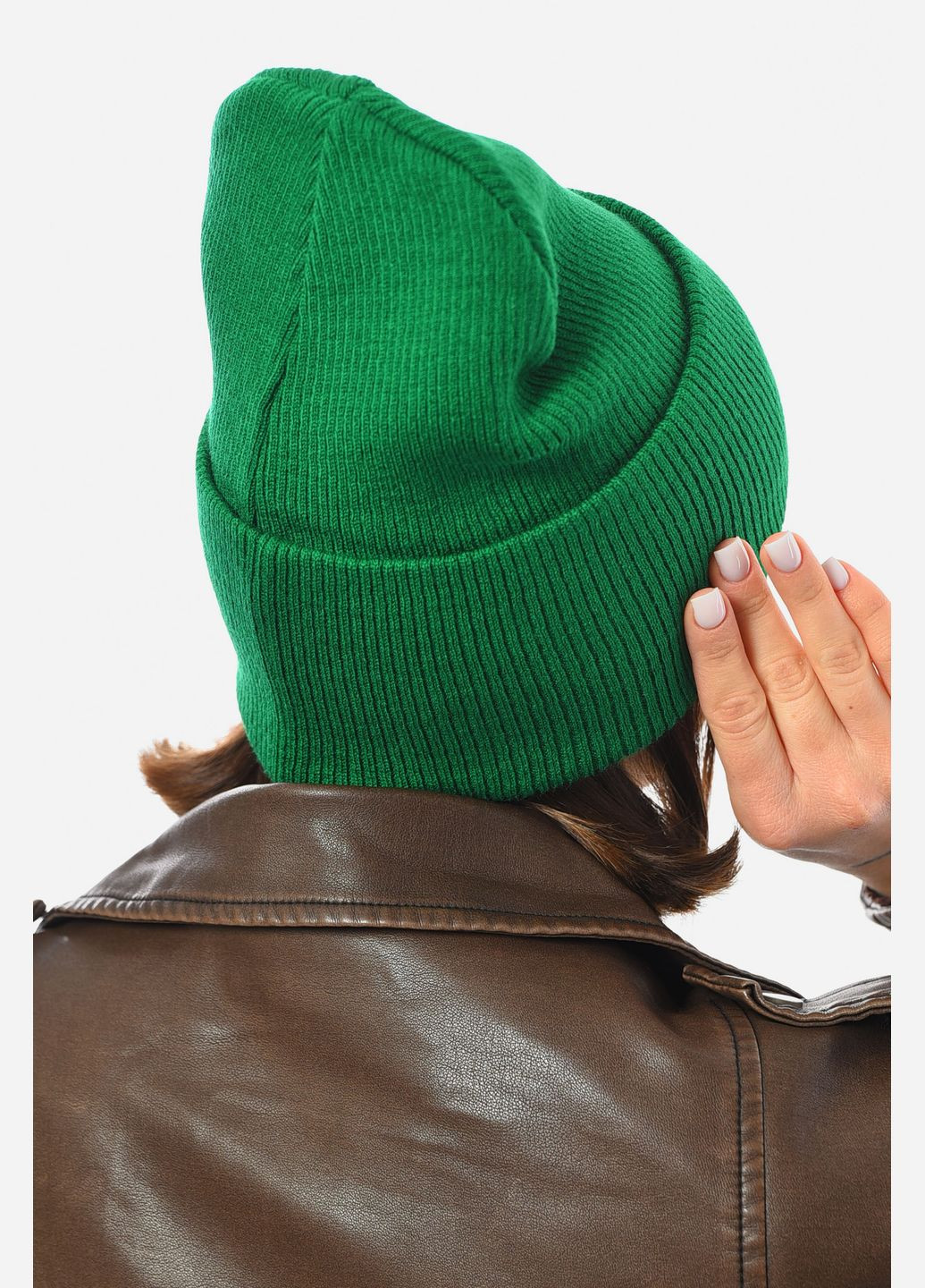 Шапка жіноча демісезонна зеленого кольору Let's Shop (305663509)