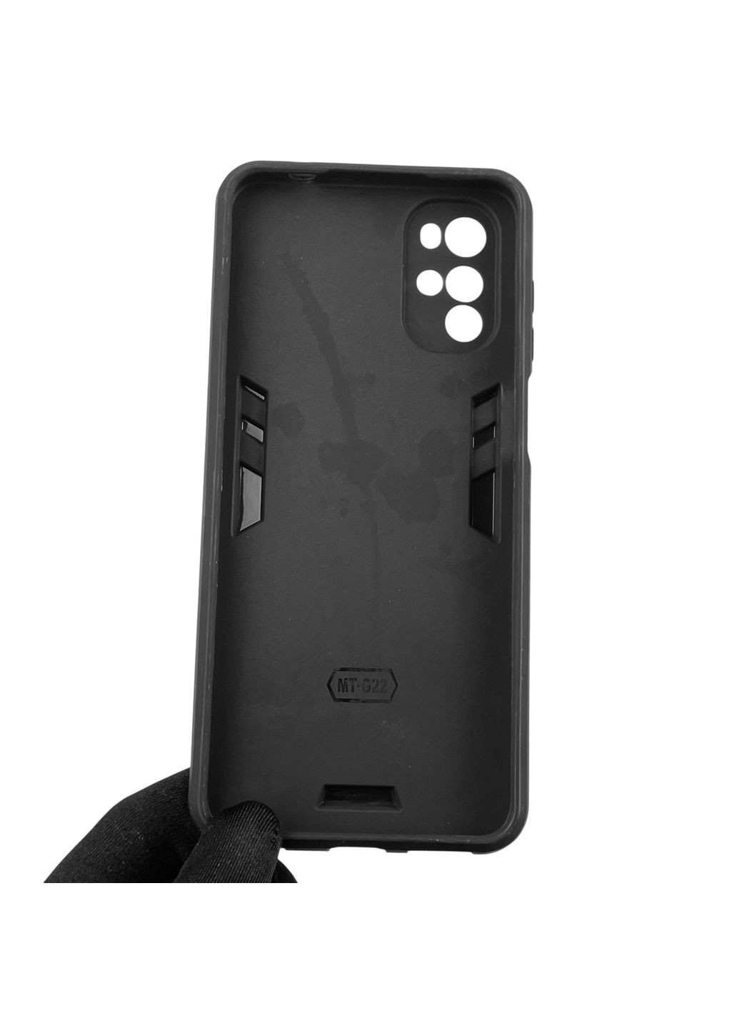 Чехол для телефона Moto G22 (PATW0031) бронированный с кольцом-держателем на моторола г22 чёрный Motorola (366229232)