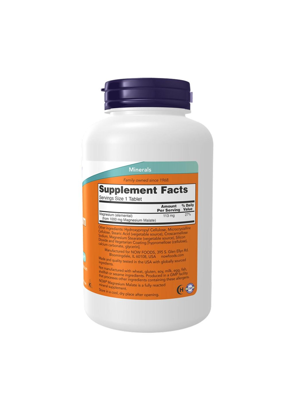 Магний малат Magnesium Malate 1000 мг 180 таблеток Now Foods (346086652)