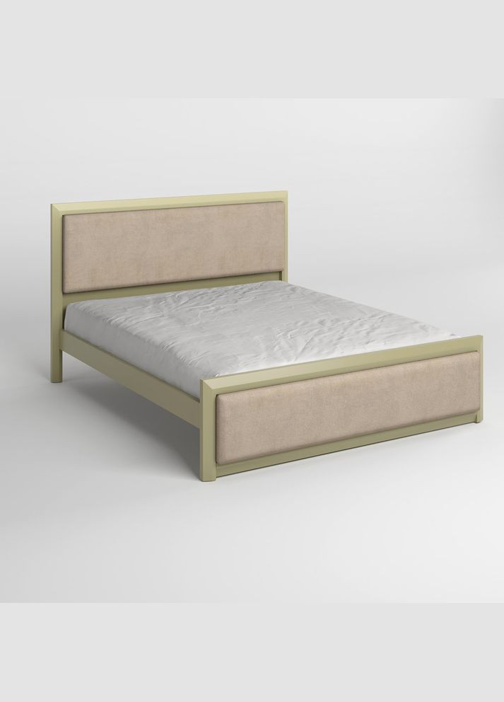 Односпальная деревянная кровать Барселона Б4 (RAL1020)/Аляска 23 (Бежевый) 80х190 см (MBG-12888) Mebigrand (366084560)