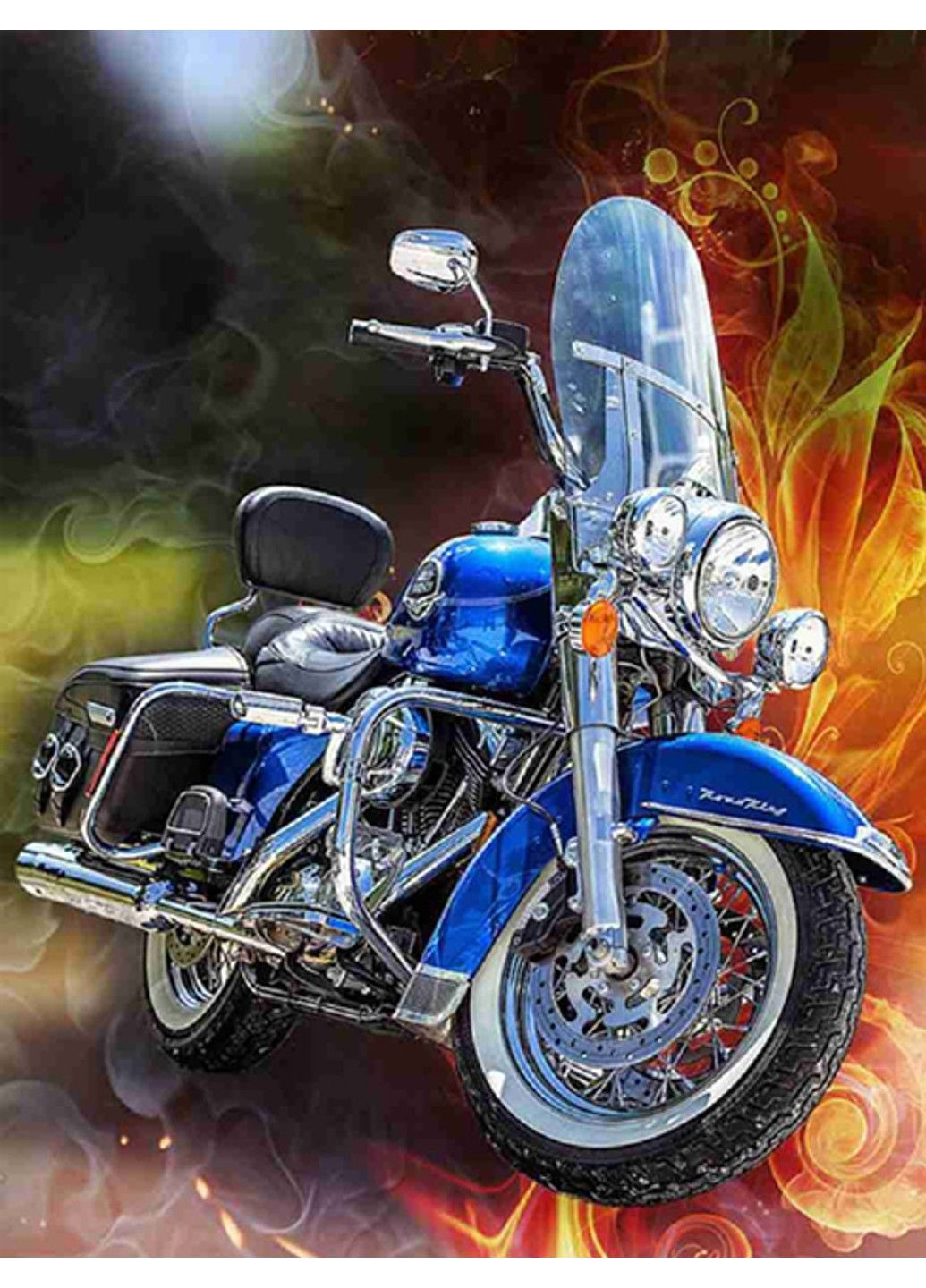 Набор Алмазная мозаика вышивка Мотоцикл Harley Davidson Road King на подрамнике полная 5d 40х50 см 177242 No Brand (332208713)