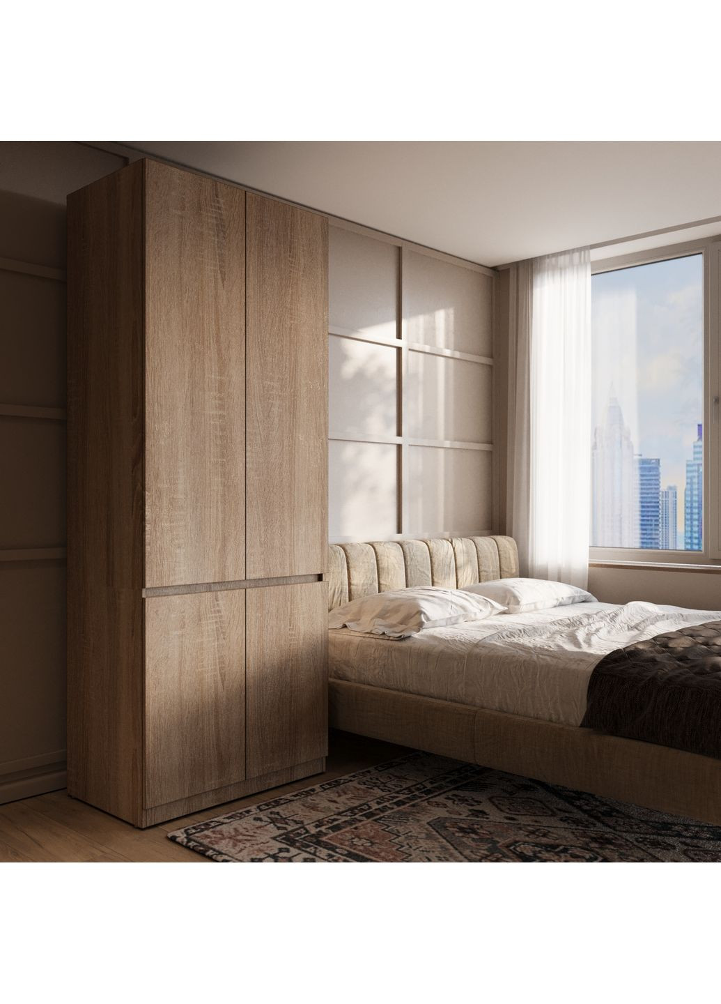 Шафа на 2 полиці та тримачем для одягу 80х50х210см MEBEX (356509086)