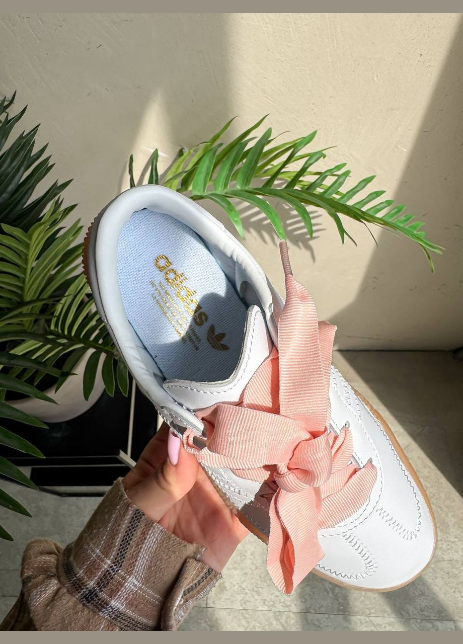 Кросівки жіночі Adidas Samba White Pink Gum | Адідас Самба білі No Brand білі демісезони (347223373)