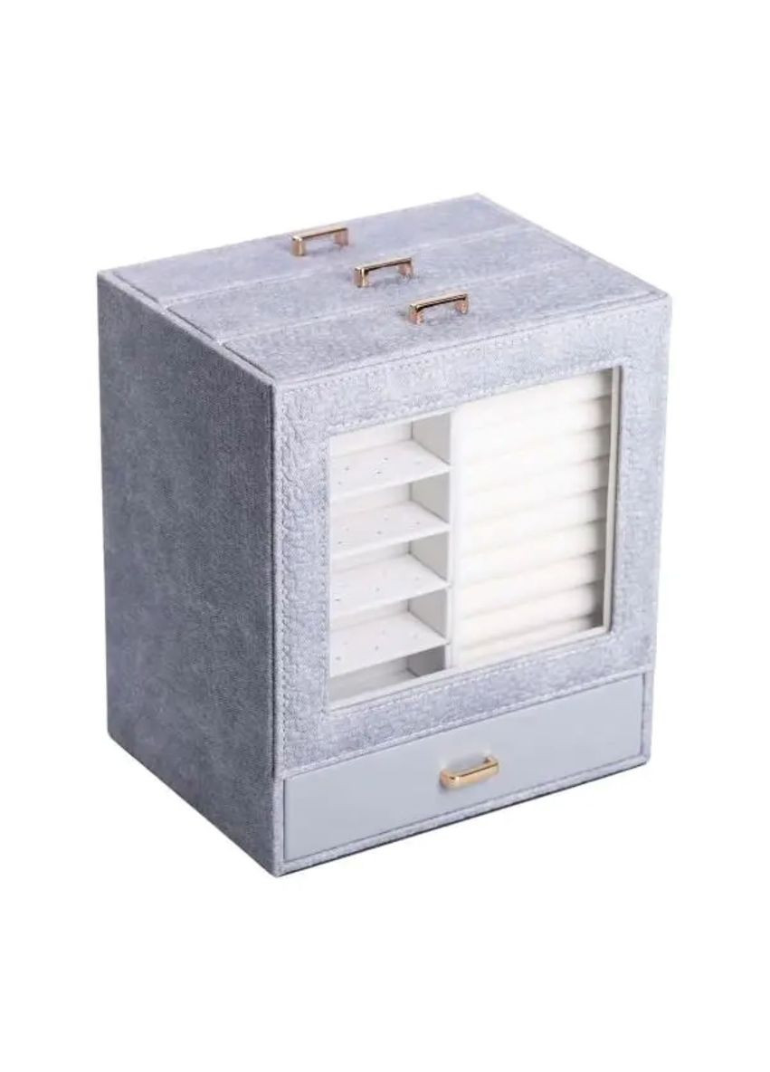 Скринька для прикрас з еко шкіри 3 яруси органайзер для ювелірних виробів HP-5-16G Yiwu (353502983)